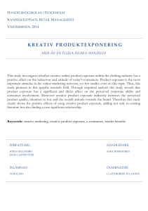 kreativ produktexponering - Stockholm School of Economics