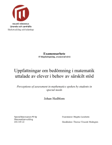 Uppfattningar om bedömning i matematik uttalade av elever