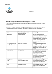 Ord och termer som används inom Leader