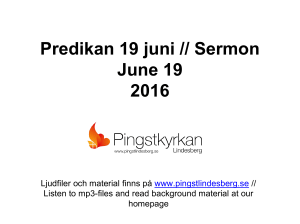 Predikan 19 juni // Sermon June 19 2016