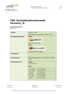 TSH (tyreoideastimulerande hormon), S