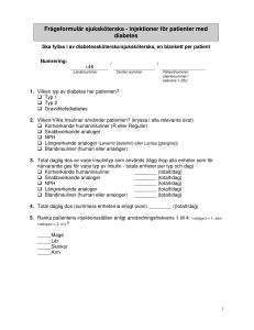 Frågeformulär sjuksköterska - injektioner för