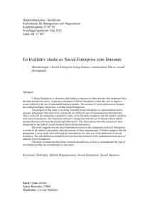 En kvalitativ studie av Social Enterprise som fenomen