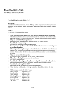 Protokoll från styrelsemöte 2005-10-25