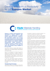 Creating a Platform of Productivity for the Gypsum Market