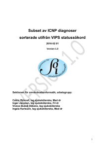 Subset av ICNP diagnoser sorterade utifrån VIPS statussökord