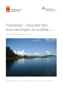 Faktablad – Resultat från övervakningen av kustfisk 2016:3