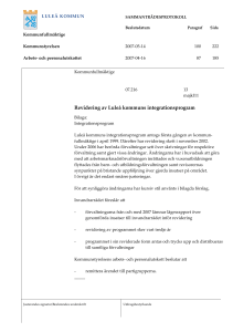 Revidering av Luleå kommuns integrationsprogram