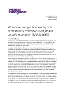 Yttrande av Sveriges Kvinnolobby över betänkandet Ett starkare