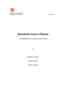 Durkheim kontra Ödman