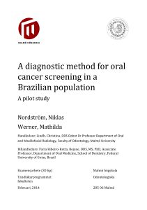 A diagnostic method for oral cancer screening in
