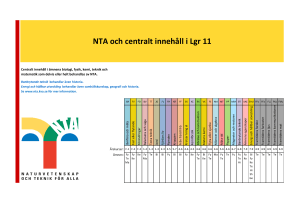 NTA och centralt innehåll i Lgr 11