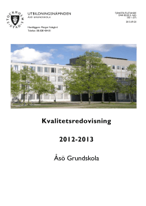 Kvalitetsredovisning Åsö grundskola hösten 2012-2013