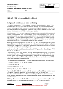 B-DNA vWF resekvensering med Big Dye Direct