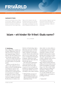 Islam – ett hinder för frihet i Guds namn?