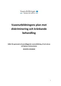 Plan mot diskriminering och kränkande behandling