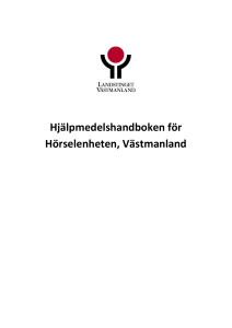 Hjälpmedelshandboken för Hörselenheten, Västmanland