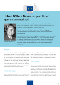Johan Willem Beyen: en plan för en gemensam marknad
