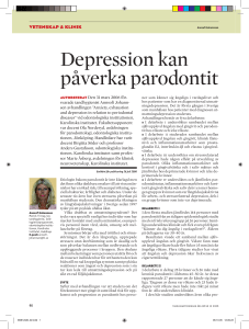 Depression kan påverka parodontit