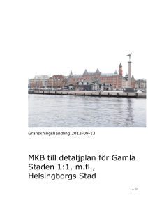 MKB till detaljplan för Gamla Staden 1:1, m.fl., Helsingborgs Stad