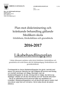 2016-2017 Likabehandlingsplan