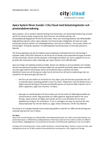 Apica System förser kunder i City Cloud med belastningstester och