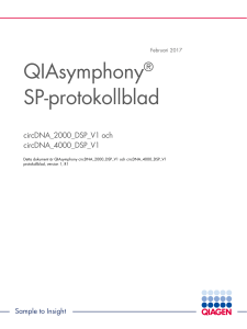 Protocol Sheet QIAsymphony DSP Circulating DNA Kit
