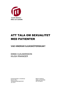 att tala om sexualitet med patienter