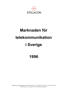 Marknaden för telekommunikation i Sverige 1996