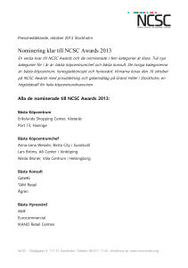 Alla de nominerade till NCSC Awards 2013