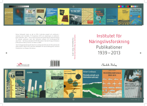Institutet för Näringslivsforskning Publikationer 1939–2013
