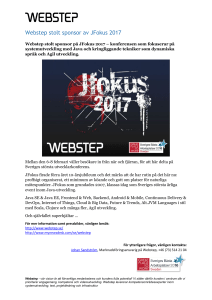 Webstep stolt sponsor av JFokus 2017