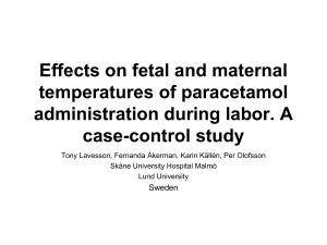Effects on fetal and maternal temperatures of paracetamol