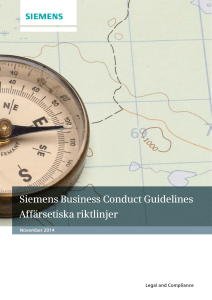 Siemens Business Conduct Guidelines Affärsetiska riktlinjer