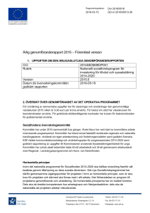 Årlig genomföranderapport 2015 – Förenklad - Svenska ESF
