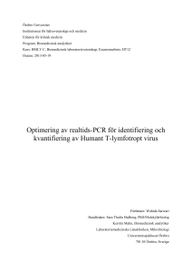 Optimering av realtids-PCR för identifiering och kvantifiering