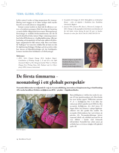 De första timmarna – neonatologi i ett globalt perspektiv
