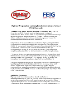 Digi-Key Corporation Signs Global Distribution