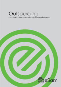 Outsourcing – en vägledning om sekretess och persondataskydd