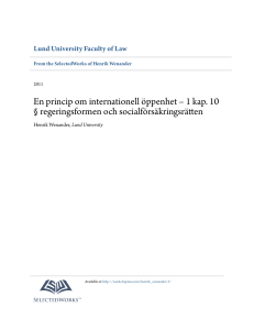 En princip om internationell öppenhet – 1 kap. 10