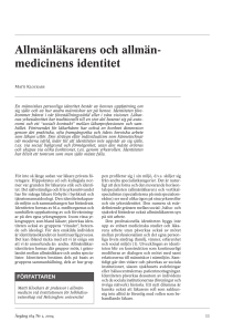Allmänläkarens och allmän- medicinens identitet