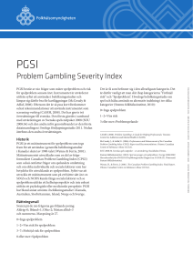 Faktablad: PGSI Problem Gambling Severity Index