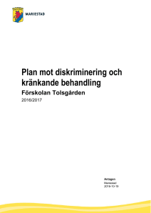 Plan mot diskriminering och kränkande behandling