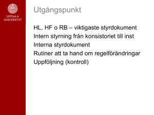 Intern styrning och kontroll HfR - Uppsala universitet