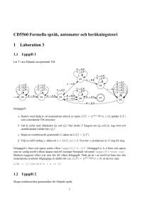CD5560 Formella språk, automater och beräkningsteori 1