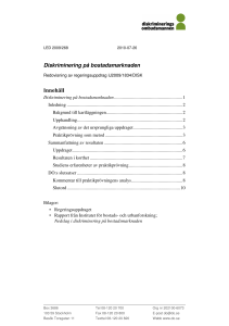 Diskriminering på bostadsmarknaden Innehåll