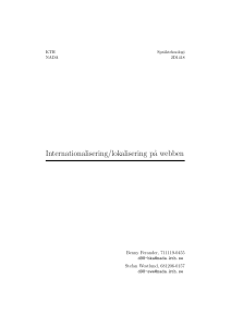 Internationalisering/lokalisering p˚a webben