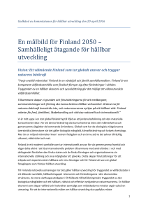 En målbild för Finland 2050 – Samhälleligt åtagande för hållbar