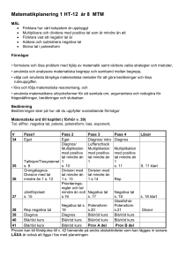 Matematikplanering 1 HT