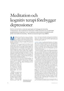 Meditation och kognitiv terapi förebygger depressioner